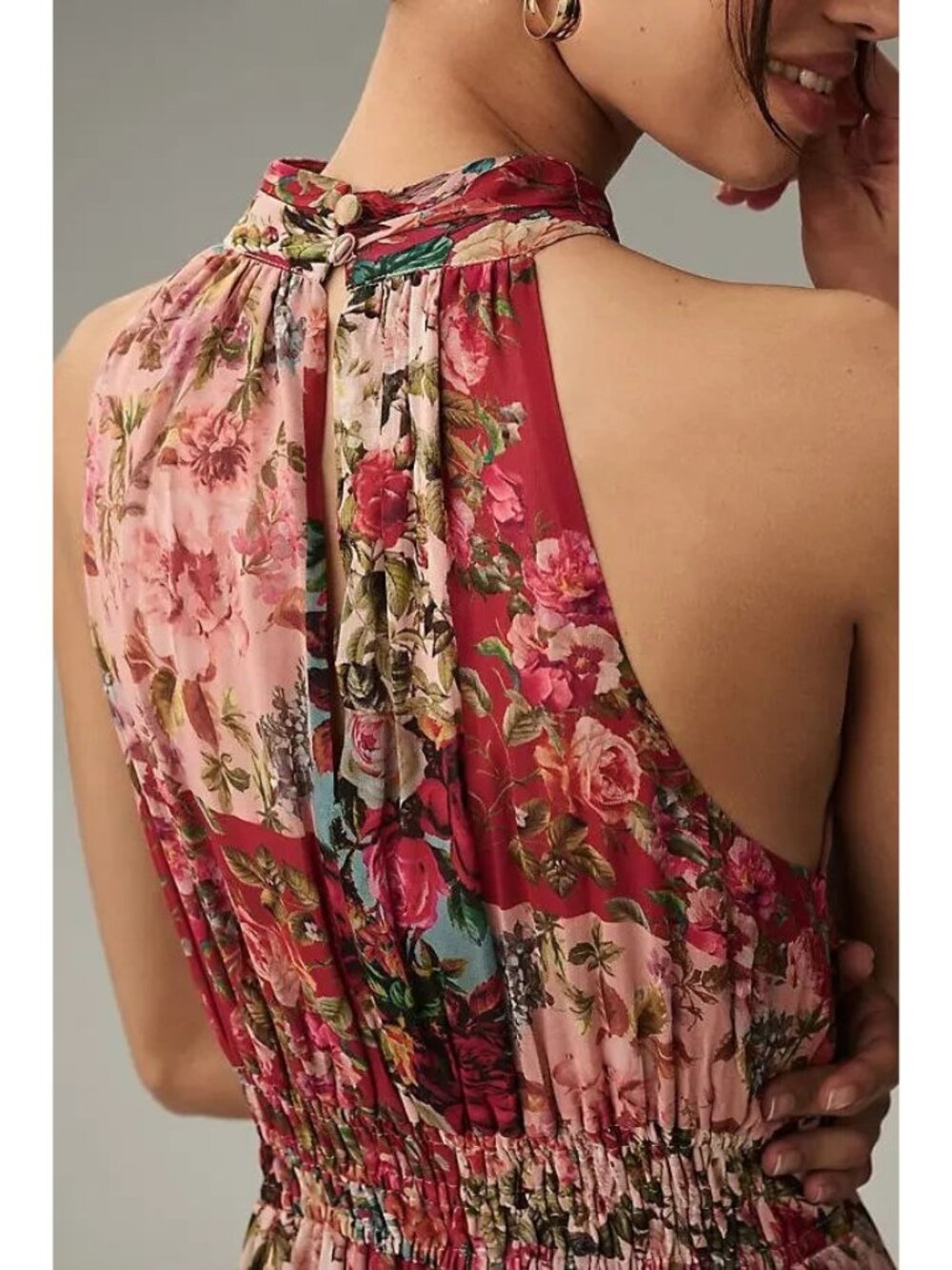 NWT by Anthropologie The Somerset Chiffon Maxi in Pink Floral Print Dress XL - Picture 3 of 10